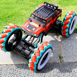  ماشین کنترلی شارژی آفرود جیپ قرمز با دو کنترل دستی و دستبندی Off-Road RC Car Drift Wheels 1:10 -اسباب بازی